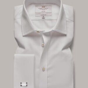 NWT Non-Iron White Twill Classic Shirt - French Cuff